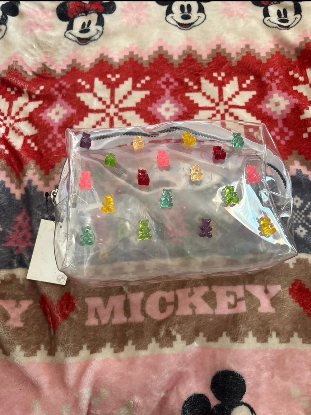 Forever 21 Clear Cosmetic Bag with Gummy Bear Charms